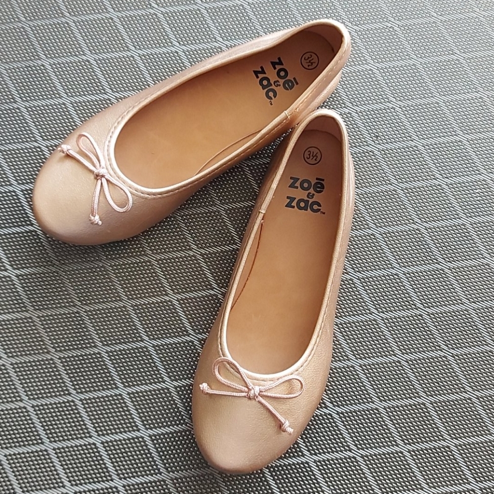 Girls slip on gold shoes